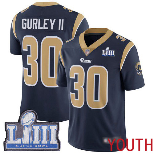 Los Angeles Rams Limited Navy Blue Youth Todd Gurley Home Jersey NFL Football 30 Super Bowl LIII Bound Vapor Untouchable